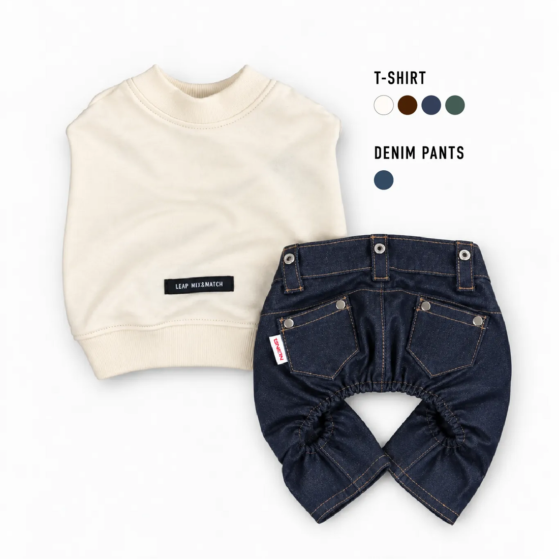 T-SHIRT × DENIM PANTS