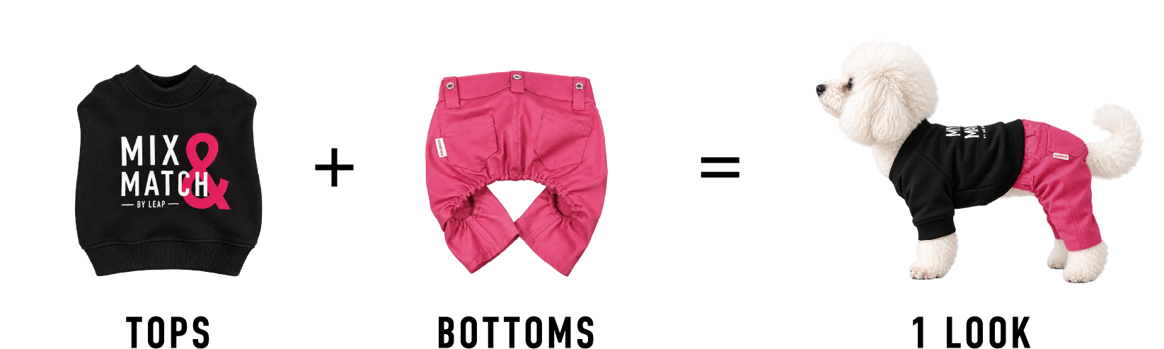 TOPS ＋ BOTTOMS ＝ 1 LOOK：トップスとボトムスを組み合わせたコーディネート